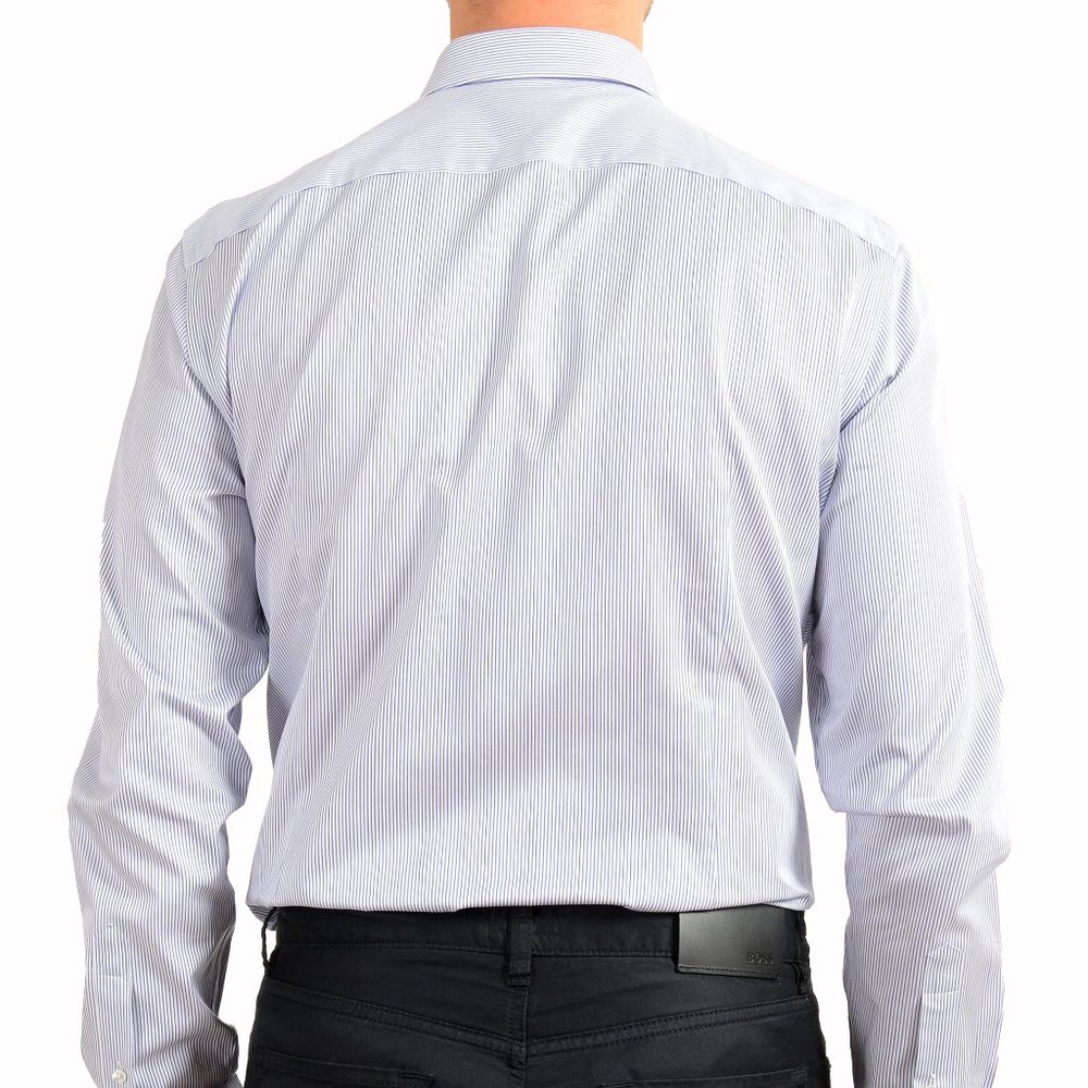 Hugo Boss Men's "T-Carl" Slim Fit Striped Long Sleeve Dress Shirt - Picture 6 of 9